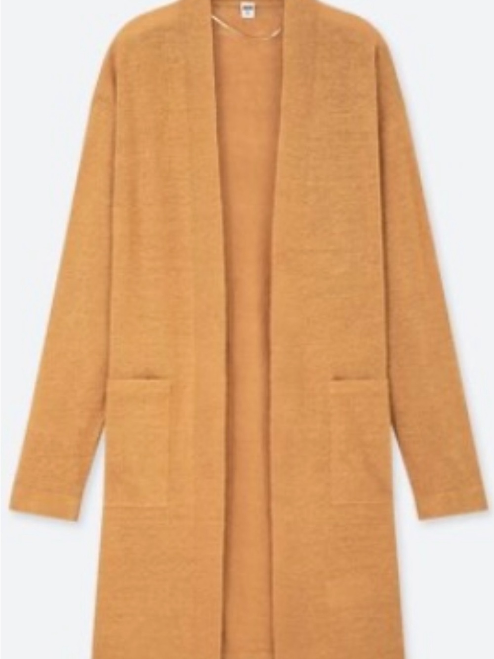 Uniqlo Open-Front Longline Sweater Cardigan - Mustard